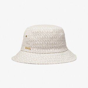 Michael Kors Logo Print Cotton Bucket Hat Bone Cream NWT